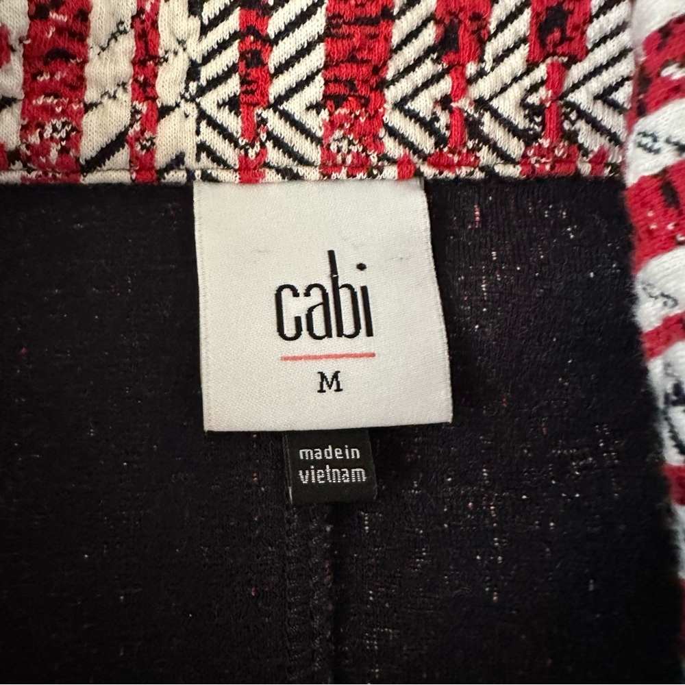 CAbi #6028 Patchwork Red‎ and White Women's Blazer ladies size M - Picture 3 of 9